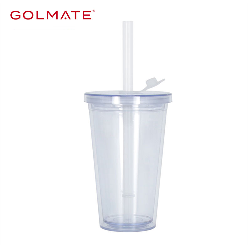 Custom Reusable Double-walled PP Tumbler with Straw