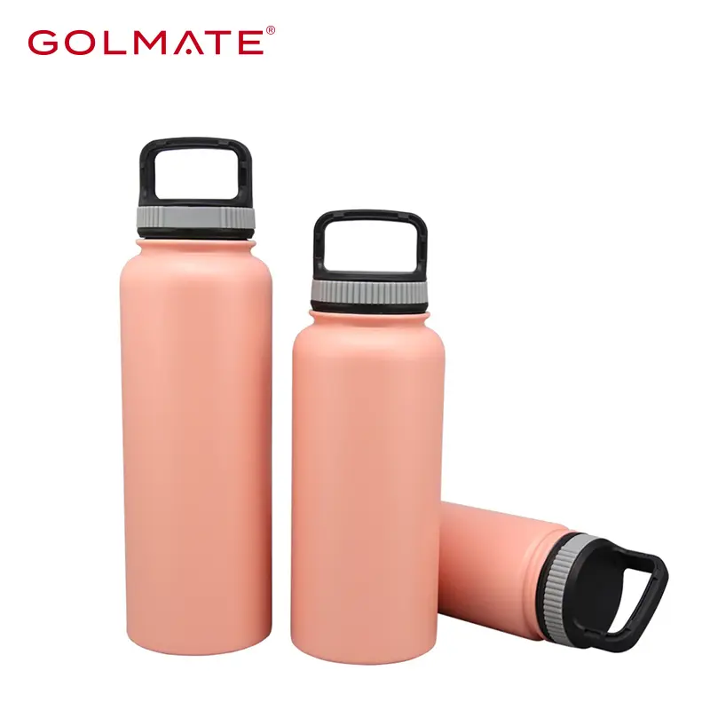 Double Wall Vacuum Water Bottle with Handle Lid Wholesale