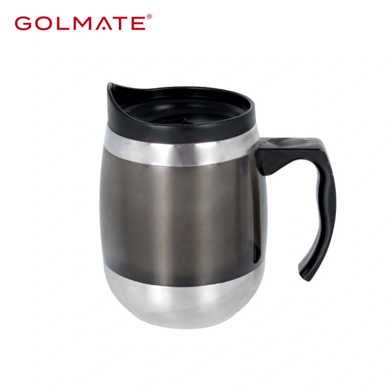 400ml Stainless Steel Travel Mug Office Insulated Cup with Handle