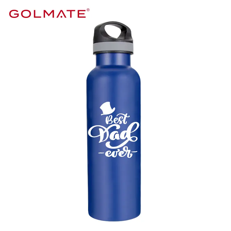 Golmate Custom 750ml Stainless Steel Sport Water Bottle with Carabiner Lid