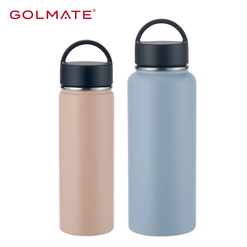 1L Stainless Steel Water Bottle with Convenient PP Handle for On-the-Go Hydration