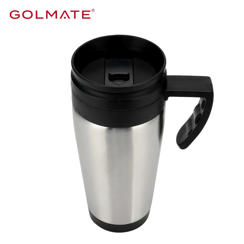 400ml PP inner Stainless Steel Travel Mug Wholesale with Sliding Leak Proof Lid