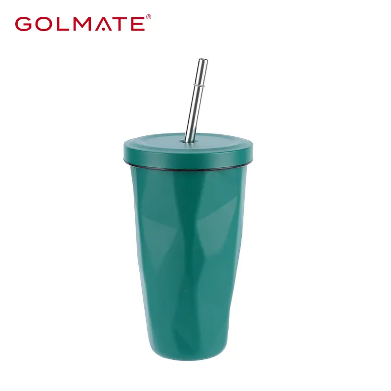 0.5L Golmate Stylish Shaped 304 Stainless Steel Insulated Straw Tumbler