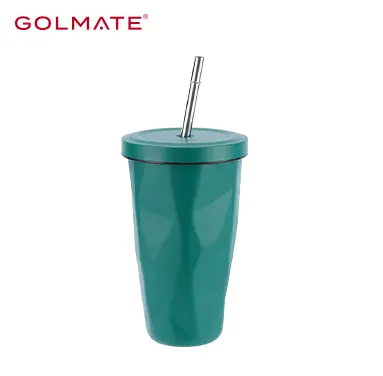 0.5L Golmate Stylish Shaped 304 Stainless Steel Insulated Straw Tumbler