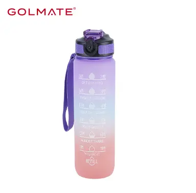 32OZ BPA Free Plastics Motivational Water Bottle With Time Marker